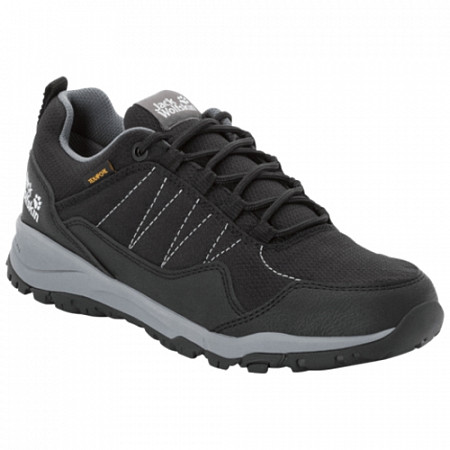 На картинке изображен Полуботинки женские Jack Wolfskin Maze Texapore Low W black / grey Полуботинки женские Jack Wolfskin Maze Texapore Low W black / grey