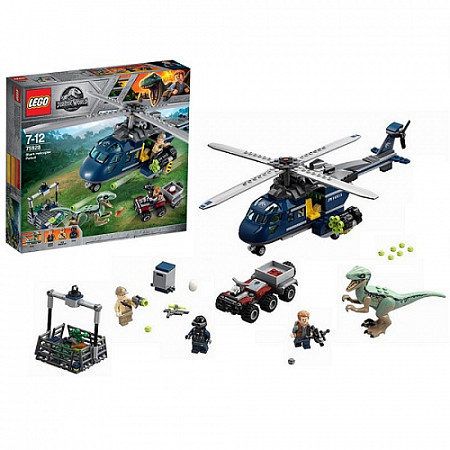 Конструктор LEGO Jurassic World Погоня за Блю на вертолёте 75928