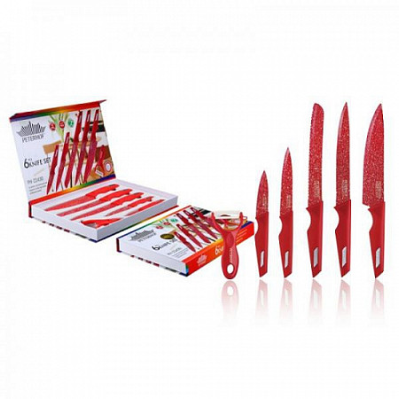 Набор ножей Peterhof PH-22430 6 шт Red