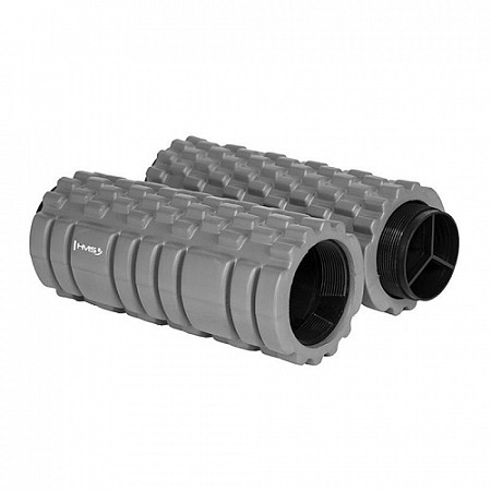 На картинке изображен Ролик массажный HMS Two Part Twisted Roller FS112 grey Ролик массажный HMS Two Part Twisted Roller FS112 grey