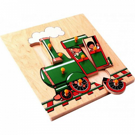 Игрушка детская деревянная Поезд Паровоз 1012