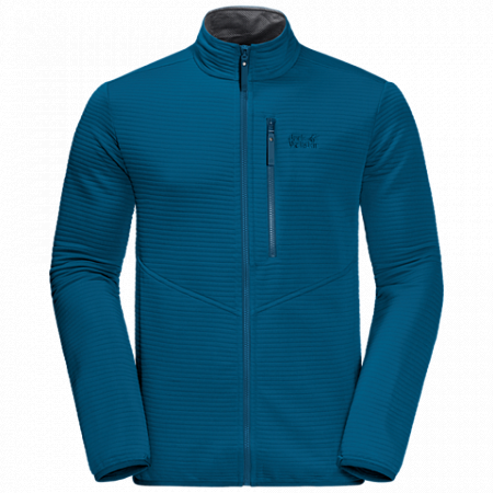 На картинке изображен Джемпер мужский Jack Wolfskin Modesto Jacket Men glacier blue Джемпер мужский Jack Wolfskin Modesto Jacket Men glacier blue