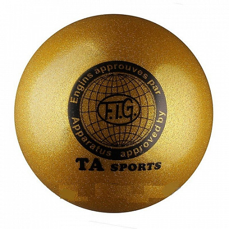 Мяч для художественной гимнастики Indigo d19 400 гр с блестками gold