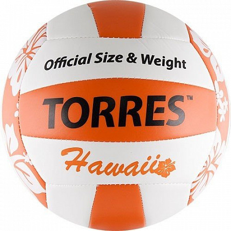 Мяч для пляжного волейбола Torres Hawaii V30075B white/orange/black