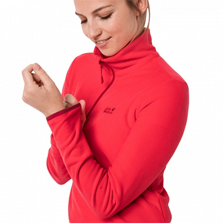 На картинке изображен Джемпер женский Jack Wolfskin Echo Women tulip red Джемпер женский Jack Wolfskin Echo Women tulip red