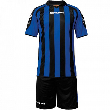 На картинке изображен Футбольная форма Givova Kit Supporter KITC24 black/royal Футбольная форма Givova Kit Supporter KITC24 black/royal