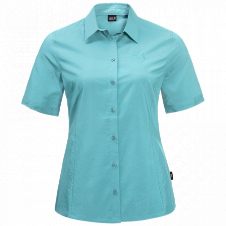 На картинке изображен Рубашка женская Jack Wolfskin Sonora Shirt W aqua Рубашка женская Jack Wolfskin Sonora Shirt W aqua