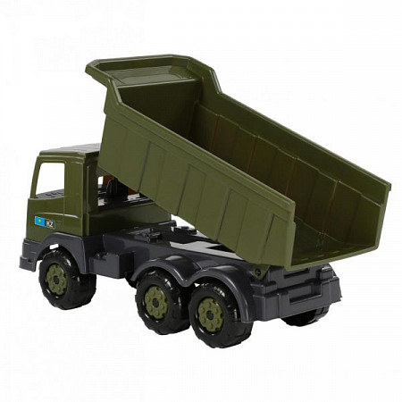 На картинке изображен Автомобиль-самосвал Полесье Престиж военный (KZ) 70074 Автомобиль-самосвал Полесье Престиж военный (KZ) 70074