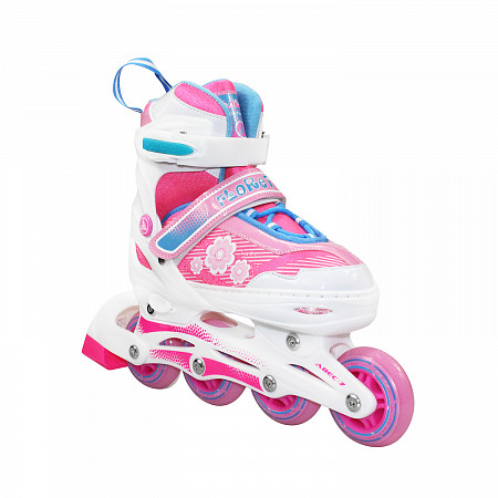 Роликовые коньки Alpha Caprice Floret с набором защиты white/pink/blue