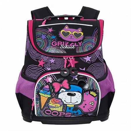 Рюкзак школьный GRIZZLY RAv-088-4 /1 black/honeysuckle