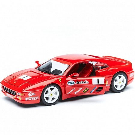 На картинке изображен Машинка Bburago 1:24 Ferrari F355 Challenge (18-26306) red Машинка Bburago 1:24 Ferrari F355 Challenge (18-26306) red