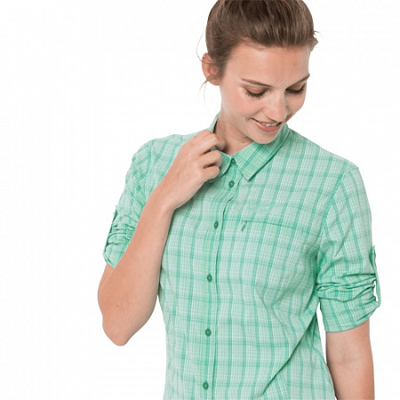 Рубашка женская Jack Wolfskin Centaura Flex Shirt W pacific green checks