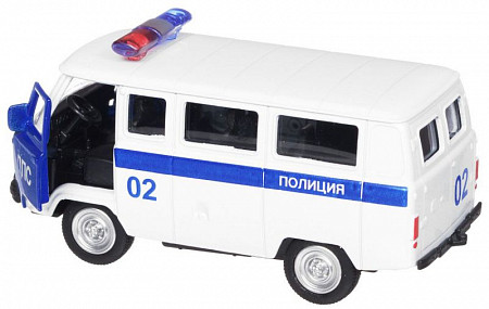 Игрушка Tehnopark Машина Технопарк УАЗ 39625 полиция ДПС металлическая X600-H09021-R