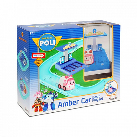 Набор Robocar Poli маленький трек с Умной машинкой Эмбер 83271