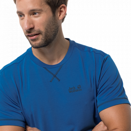 Футболка мужская Jack Wolfskin Crosstrail T Men electric blue