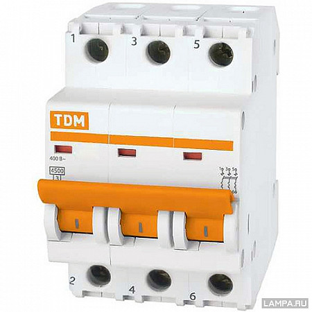 Автоматический выключатель Tdm ВА47-63 3Р 25А 4,5кА