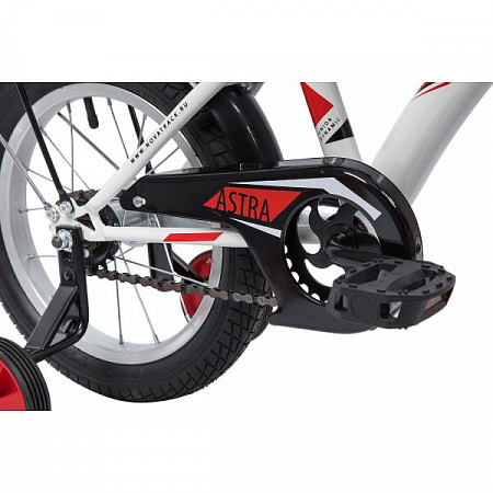 На картинке изображен Велосипед Novatrack Astra 14" (2019) White/Red 143ASTRA.WT9 Велосипед Novatrack Astra 14" (2019) White/Red 143ASTRA.WT9