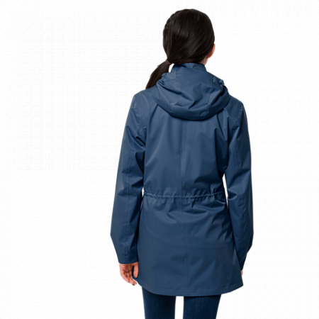 На картинке изображен Пальто женское Jack Wolfskin Dakar Parka W ocean wave Пальто женское Jack Wolfskin Dakar Parka W ocean wave