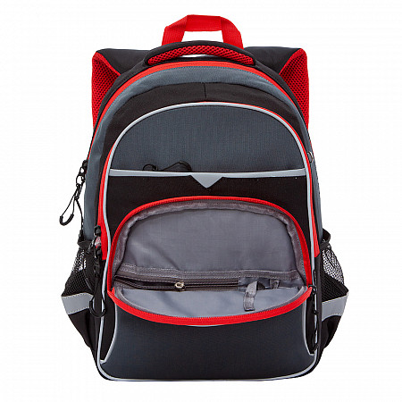 На картинке изображен Рюкзак школьный GRIZZLY RB-157-3 /1 black/red Рюкзак школьный GRIZZLY RB-157-3 /1 black/red