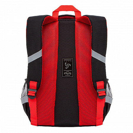 На картинке изображен Рюкзак школьный GRIZZLY RB-157-3 /1 black/red Рюкзак школьный GRIZZLY RB-157-3 /1 black/red