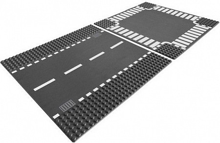 Конструктор LEGO City Перекресток и прямые рельсы 7280