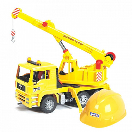 Игрушка Bruder Автокран MAN + Каска жёлтая 01-973