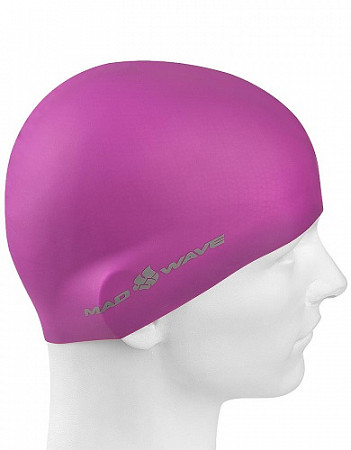 На картинке изображен Шапочка для бассейна (плавания) взрослая Mad Wave Light Big purple Шапочка для бассейна (плавания) взрослая Mad Wave Light Big purple