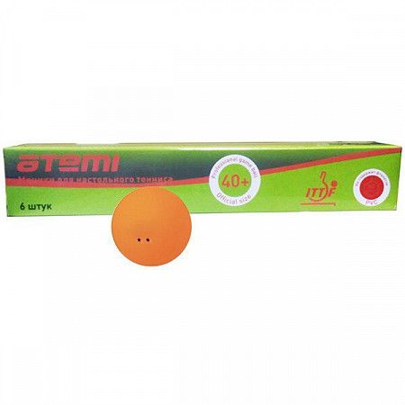 Мячи для настольного тенниса Atemi 2* ATB201 (6шт) orange