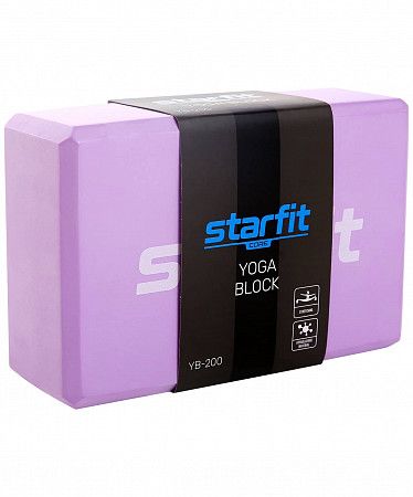 Блок для йоги  Starfit YB-200 EVA  22,5х15 см violet pastel