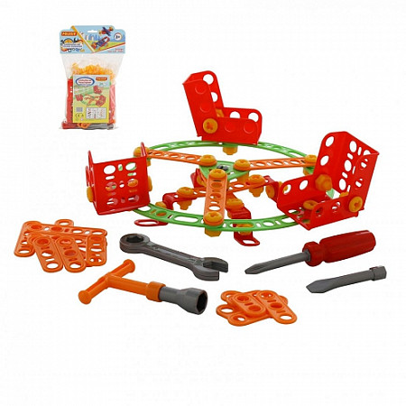 Конструктор Полесье Изобретатель Карусель №1 101 элемент в пакете 55118