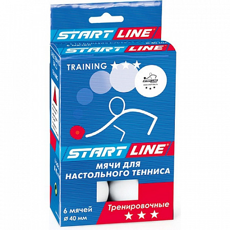 Мяч для настольного тенниса Start Line 3* Training White 6 штук