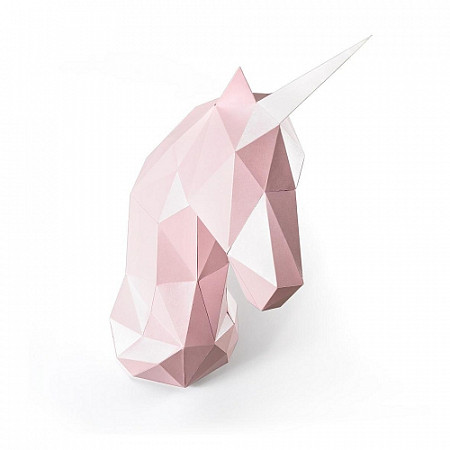 3D-конструктор PAPERRAZ Трофейная голова "Единорог Зефир" Pink