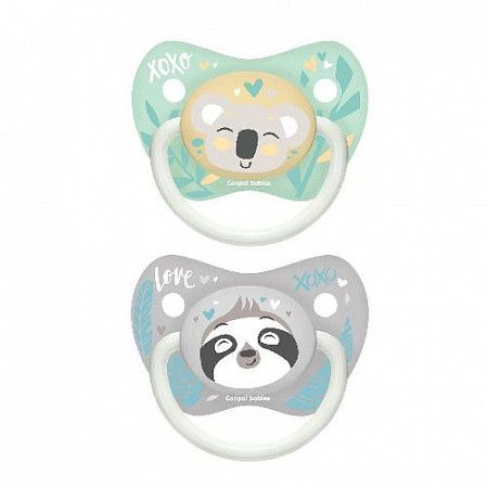 Пустышка Canpol babies Exotic Animals Силиконовая Ортодонтическая 0-6 мес., 2 шт. (23/920_gre) grey