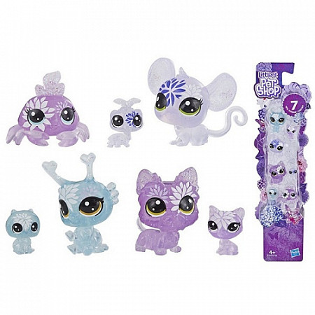 Набор фигурок Littlest Pet Shop 7 цветочных петов (E5149) purple
