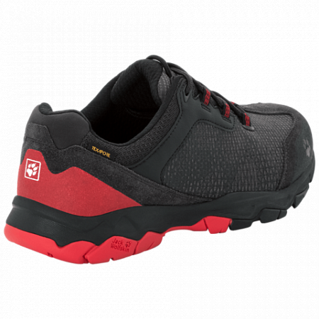 Полуботинки мужские Jack Wolfskin Rock Hunter Texapore Low M black / red