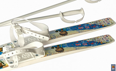 Лыжи детские Тяни-Толкай Ёжик-Лыжики-Пыжики с палками white