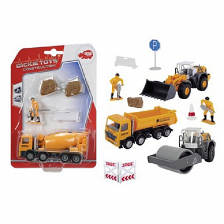 На картинке изображен Игрушка Dickie Toys Набор дорожной техники 16 см (203342005) 1 шт. (в ассортименте) Игрушка Dickie Toys Набор дорожной техники 16 см (203342005) 1 шт. (в ассортименте)