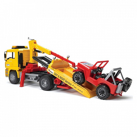 Игрушка Bruder Эвакуатор MAN с портативным краном и внедорожником (подходит модуль со звуком и светом "H") 02-750