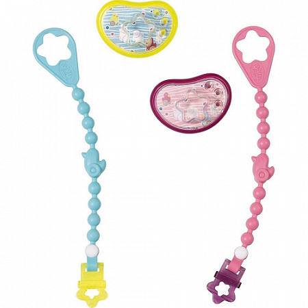 На картинке изображен Кукла Baby Born Пустышка с цепочкой для куклы Baby Born 822050 Кукла Baby Born Пустышка с цепочкой для куклы Baby Born 822050