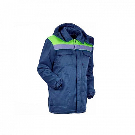 На картинке изображен Куртка утепленная с капюшоном Эксперт Люкс blue/lemon Куртка утепленная с капюшоном Эксперт Люкс blue/lemon