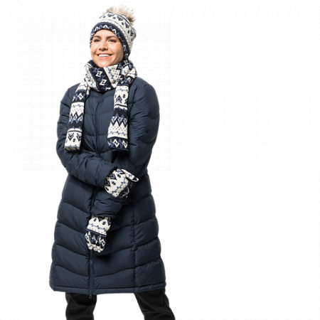 На картинке изображен Перчатки женские Jack Wolfskin Scandic Glove Women midnight blue all over Перчатки женские Jack Wolfskin Scandic Glove Women midnight blue all over