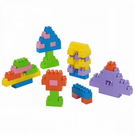 На картинке изображен Конструктор Полесье Строитель 60 элементов в контейнере 50465 Конструктор Полесье Строитель 60 элементов в контейнере 50465