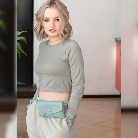 Поясная сумка женская Ors Oro OMS-0150 grey-blue