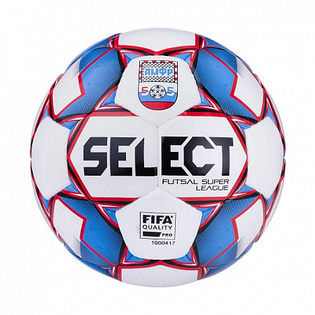 Мяч футбольный Select Super League АМФР FIFA №4 1000417 white/blue/red