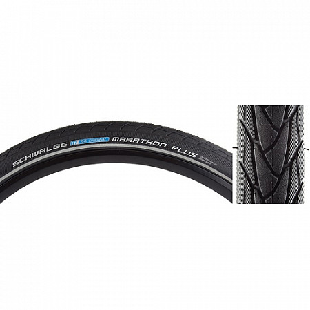 На картинке изображен Велопокрышка Schwalbe Marathon Plus 20x1.75 (47-406) HS440 Велопокрышка Schwalbe Marathon Plus 20x1.75 (47-406) HS440