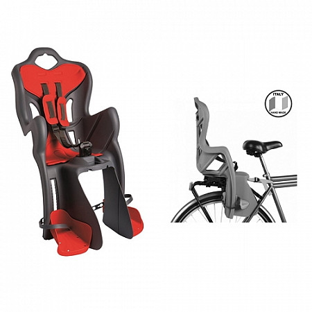 Велокресло для детей Bellelli B-one Clamp dark grey/red NBE80036