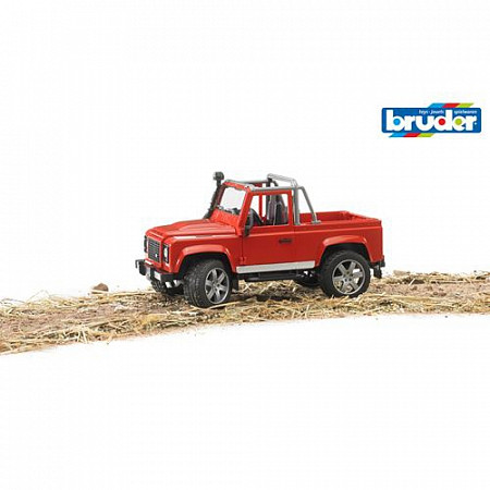 На картинке изображен Игрушка Bruder Внедорожник-пикап Land Rover Defender 02-591 Игрушка Bruder Внедорожник-пикап Land Rover Defender 02-591
