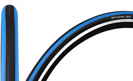 На картинке изображен Покрышка Schwalbe Lugano 28" 700x23C BlackBlue 130TPI 163213033 Покрышка Schwalbe Lugano 28" 700x23C BlackBlue 130TPI 163213033
