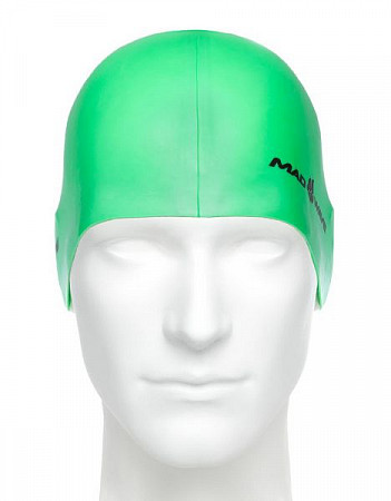 Шапочка для бассейна (плавания) взрослая Mad Wave Neon Silicone Solid green