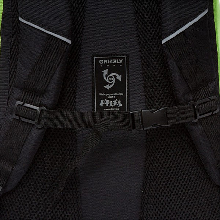 Рюкзак школьный GRIZZLY RU-130-4 /4 black/light green